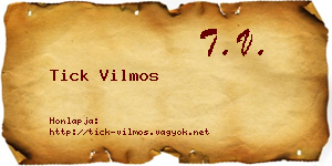 Tick Vilmos névjegykártya